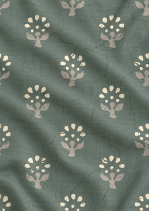 Tissu en coton et lin respirant imprimé bleu indigo biologique, motif floral tissé, pour rideaux, housses de coussin, sacs - Product Image 5