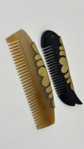 Peine de cuerno natural artesanal Conifer, peine de aseo artesanal de dientes anchos - Product Image 6