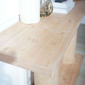 Console en bois moderne et minimaliste de 59 pouces, élégante et décorative, pour entrée ou salon, design colonne sur piédestal - Product Image 6