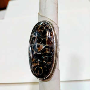 Joyería de Plata de Ley 925, anillo rectangular, anillo de cabujón, anillo de mujer, regalo para ella - Product Image 3