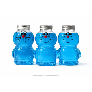 400ml Bear Shape PET <b>Plastic</b> <b>Bottle</b> <b>with</b> Aluminum Twist Cap & <b>Straw</b> Hole for Smoothies - Product Image 3