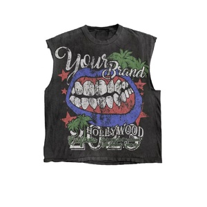 ที่กําหนดเองHigh Streetwearยิมสวมเสื้อแขนกุดTeeกีฬาด้อยแขนกุดเสื้อยืดวินเทจกรดล้างเสื้อยืดแขนกุด - Product Image 5