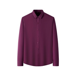 Chemise habillée grande taille pour homme QFZ3020 - Style japonais, motif à pois en popeline, polyester/coton - Product Image 5