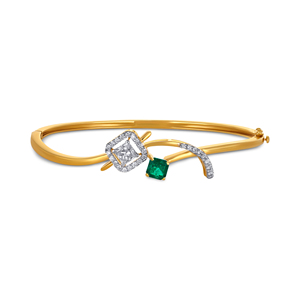 Bracelet de luxe en or jaune 14 carats et argenté pour homme, design géométrique carré classique, diamants brillants de laboratoire, élégant - Product Image 1