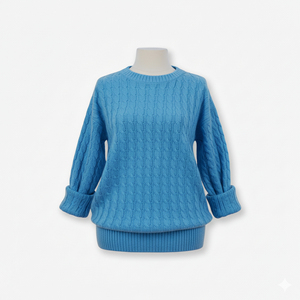 Pulls 100% Acrylique Anti-Plis Col Rond Standard Couleur Unie Tricot Câblé Vietnam - Product Image 6