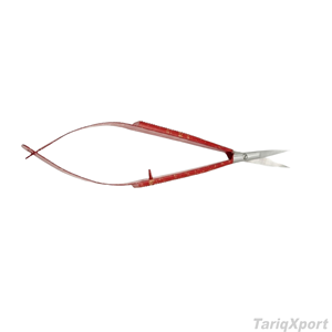 Tijeras Rectas de Acero Inoxidable con Mango Recubierto de Rojo, Tijeras Profesionales para Recortar Pestañas y Cejas, Alta Calidad - Product Image 4