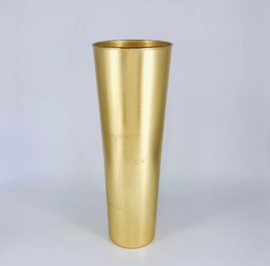 Handmade Modern Gold Metal Floor <b>Vase</b> Tapered Tall <b>Decorative</b> Flower Vessel Luxury Living Room Centerpiece Interior Accent - Product Image 1