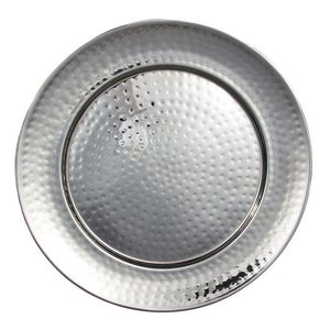 Plato de metal martillado para decoración de mesa en bodas, cenas, hoteles, restaurantes y catering. - Product Image 1