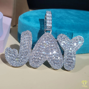 Collar personalizado con nombre JAY con VVS Lab Grown Diamond Iced Out Jewelry 925 Cadena de eslabones cubanos de plata para hombres - Product Image 5