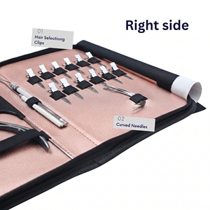 Juego Completo Profesional de Herramientas de Acero Inoxidable para Instalación de Extensiones de Cabello, Alicates y Tijeras para Crimpar Cuentas - Product Image 5
