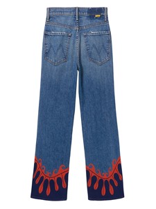 Vaqueros holgados de mezclilla con dobladillo estampado para mujer, pantalón de mezclilla cómodo y de alta calidad, estilo urbano y elegante para mujer - Product Image 2