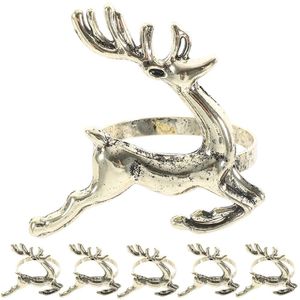 Elegantes Anillos de Servilleta de Metal con Diseño de Ciervo, Decoración Navideña para Mesa de Comedor, Suministros para Restaurantes y Hoteles - Product Image 1