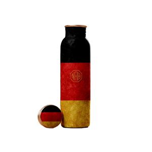 Bouteille d'eau artisanale en cuivre pur de 750 ml |   Conception Écologique Anti-Fuite avec Couvercle, Logo Personnalisé, Utilisation Bien-être Ayurvédique - Product Image 1