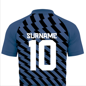 Camiseta de Fútbol Azul para Hombre con Estampado Geométrico Negro Número 10, Sublimada, de Secado Rápido, Manga Corta, Conjunto Deportivo, Precio Bajo - Product Image 5