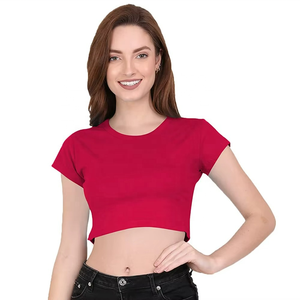 Women's Custom Design Crop Tops Breathable Short Sleeve T-Shirts with Logo Decoration Casual Short Crop Tops for Ladies - Product Image 6
