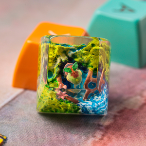 Keycaps Artisanat Forêt Mystique, Keycaps Artisanat Personnalisé, Keycaps Anime Mignons, Keycaps Verts, Ensemble de Keycaps, Keycaps en Bois - Product Image 5