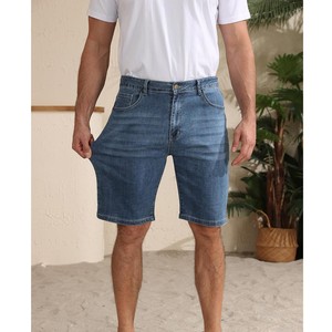 Nouveaux shorts en jean pour hommes, coupe droite, taille mi-haute, délavés clair, en coton respirant, tissés, décontractés pour l'été, OEM ODM - Product Image 3