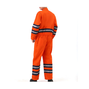 Factory of 190GSM 100% Cotton High Visibility Reflective Orang Work Uniform Boilersuit <b>Overalls</b> Coverall Working Safety Clothing - Product Image 3