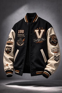 Fabricant de vestes universitaires, veste pull universitaire personnalisée, maillot de football pour hommes, veste de baseball vierge pour hommes en gros - Product Image 3