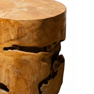 Tabouret cylindrique en racine de teck artisanal ARTERRA Premium - Design rustique/artisanal pour la maison, l'hôtel, l'appartement et les espaces de vie au bureau - Product Image 3