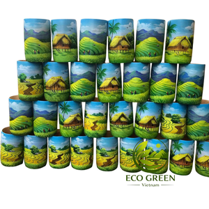 Taza de Bambú Hecha a Mano con Pintura de Campos de Arroz, Inspirada en Vietnam, para Decoración del Hogar, Tiendas de Souvenirs y Colecciones de Regalos - Product Image 3
