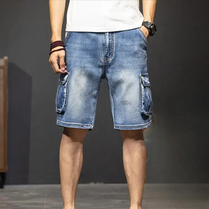 New Men's Fashion Stretch Causal Short <b>Jeans</b> Denim Shorts Black Denim Wear Men's Shorts Canvas Fabric High Street Denim Shorts - Product Image 6