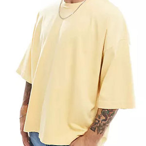 Camisetas de hombre con logo propio, servicio OEM, 100% algodón peinado, formales, anti-bolitas, corte holgado, manga corta, verano, línea roja y negra. - Product Image 3
