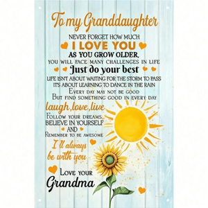 CIFbuy Targa in Alluminio Vintage Rustica 8x12 Pollici Girasole per Giardino e Prato TikTok per Servizio Ritiro Temu - Product Image 2