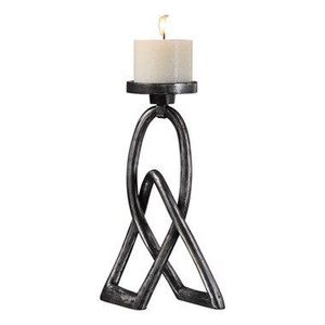 Modern Geometric Metal Candle Holder Black Abstract Decorative Candle Stand for Home & <b>Table</b> Decor - Product Image 2