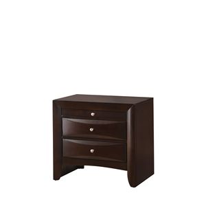 Comodino Contemporaneo a 2 Cassetti in Legno Massello con Finitura Marrone, Vassoio Portagioie, 1 Pezzo, Tavolino da Comodino - Product Image 2
