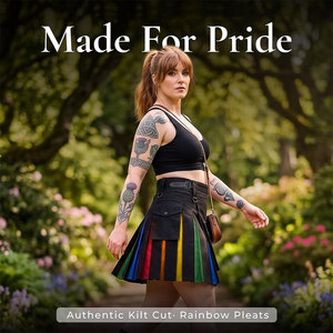 Kilt écossais moderne plissé arc-en-ciel pour hommes et femmes, kilt hybride avec poches, traditionnel fait main - Product Image 6