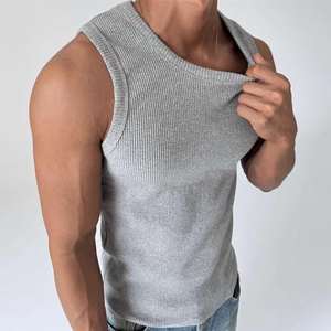 Débardeur Tendance pour Homme – Sous-vêtement Tricoté Décontracté pour le Sport, la Fitness et la Gym – Couche de Base Printemps-Été – Nouveaux Gilets Américains - Product Image 2