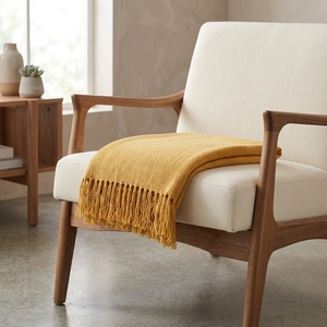 Plain Throw Yellow Woven Soft Fabric Solid Long Lightweight Decorative Throw Blanket Home Textile Scarves <b>Shawls</b> Sofa Coverlet - Product Image 3