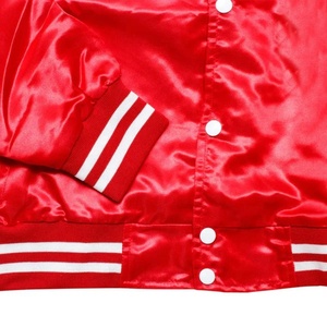 OEM Custom Logo Embroidered Satin Crop Bomber <b>Jacket</b> Winter Baseball College <b>Jacket</b> For Women - Product Image 3