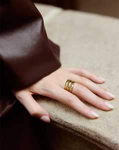 4.75mm Curved Wave Stackable <b>Ring</b> 14k 18k Solid Gold Everyday Wear Minimalist Classic Fine Jewelry <b>Statement</b> Wide Band Wholesale - Product Image 4