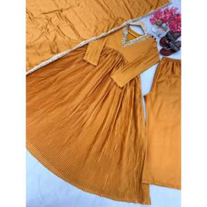 ชุดเดรสพิมพ์ลาย Anarkali ซึ่งมี dupatta และพื้นขนาด XL - Product Image 1
