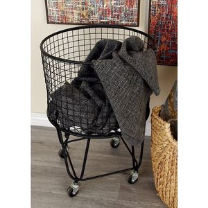 Decorative Rustic Iron Laundry <b>Basket</b> Enhancing <b>Bathroom</b> Laundry Room And Bedroom Aesthetics - Product Image 4