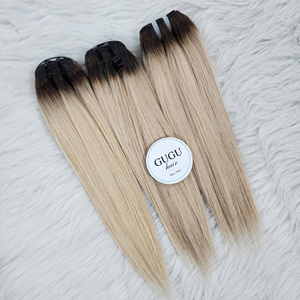 GUGU Cabello Liso Extremo Virgen Vietnamita, Trama Doble a Máquina, Paquete de Cabello con Micro-Enlace, 100% Cabello Humano Suave Sin Enredos para - Product Image 5