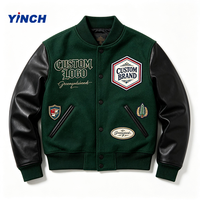 Veste de baseball en cuir de qualité supérieure Layenne, manches en cuir, veste de baseball épaisse, veste de baseball personnalisée avec logo, veste de baseball professionnelle