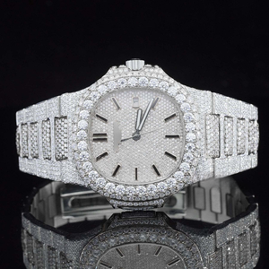 นาฬิกาข้อมือแฟชั่นผู้ชาย ระบบอัตโนมัติเต็มรูปแบบ กลไกญี่ปุ่น ขนาด 41 มม. ตัวเรือนสแตนเลส หน้าปัดอะนาล็อก สายขนาด 18 มม. ประดับเพชรโมอิสซาไนต์ - Product Image 2