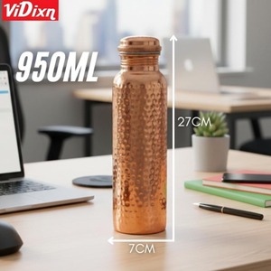 Botella de Agua de Cobre Martillado de 250 ml con Tapa de Rosca, Taza de Viaje Reutilizable de Diseño Vintage para Adultos - Product Image 6