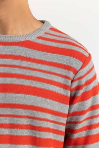 Pull en tricot à col rond surdimensionné pour homme, 100% coton, pulls en tricot dégradés, streetwear, pull d'hiver - Product Image 6