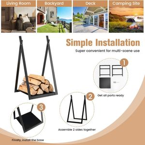 "Raised Base Firewood Rack for Fireplace & <b>Fire</b> <b>Pit</b>" - Product Image 5