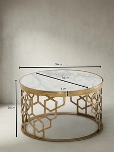 Pure Modern <b>Round</b> Coffee <b>Table</b> With Tempered Glass Top And Metal Frame Contemporary Living Room Furniture Decorative Design - Product Image 4