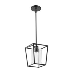 Black Iron <b>Cage</b> Metal Pendant <b>Light</b> with Glass <b>Shade</b> Elegant Chandelier & Pendant Lighting - Product Image 1
