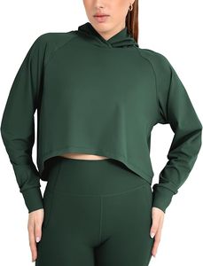 Sweat-shirt court ultra-luxe pour femme, doux, à manches longues, 100 % coton molletonné, option logo frontal, fourniture ODM - Product Image 6