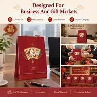 Calendrier de bureau personnalisé 2027, thème Chinois du Zodiaque (Bouc), reliure spirale, idéal pour cadeaux d'affaires, vente en gros