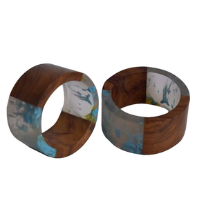 Trending Wood & Resin Napkin Ring Multi Color Cloth Holder <b>Table</b> Decorative Newly Wood & Resin Napkin Ring - Product Image 5
