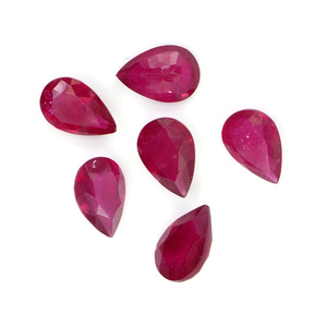 Rubis naturels de Bangkok, formes poire calibrées 8x11mm, pierres précieuses de rubis naturelles facettées en vrac pour la fabrication de bijoux, prêtes à l'emploi - Product Image 4