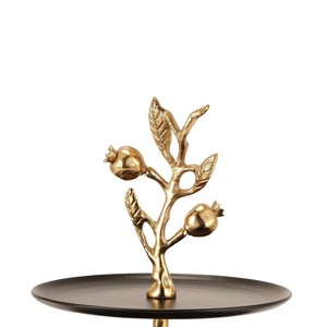 Elegante Soporte de Pastel de 2 Niveles, Plateado, con Diseño de Ramas de Granada, Plato de Metal Negro para Servir Frutas, Soporte de Exhibición de Postres de Lujo para el Ramadán - Product Image 6